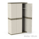 Armario escobero 3 puertas 105x41x176 cm beige