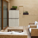 Armario escobero 3 puertas 105x41x176 cm beige