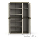 Armario escobero 3 puertas 105x41x176 cm beige