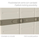 armadio portascope con 3 ante, 105x41x176 cm, beige