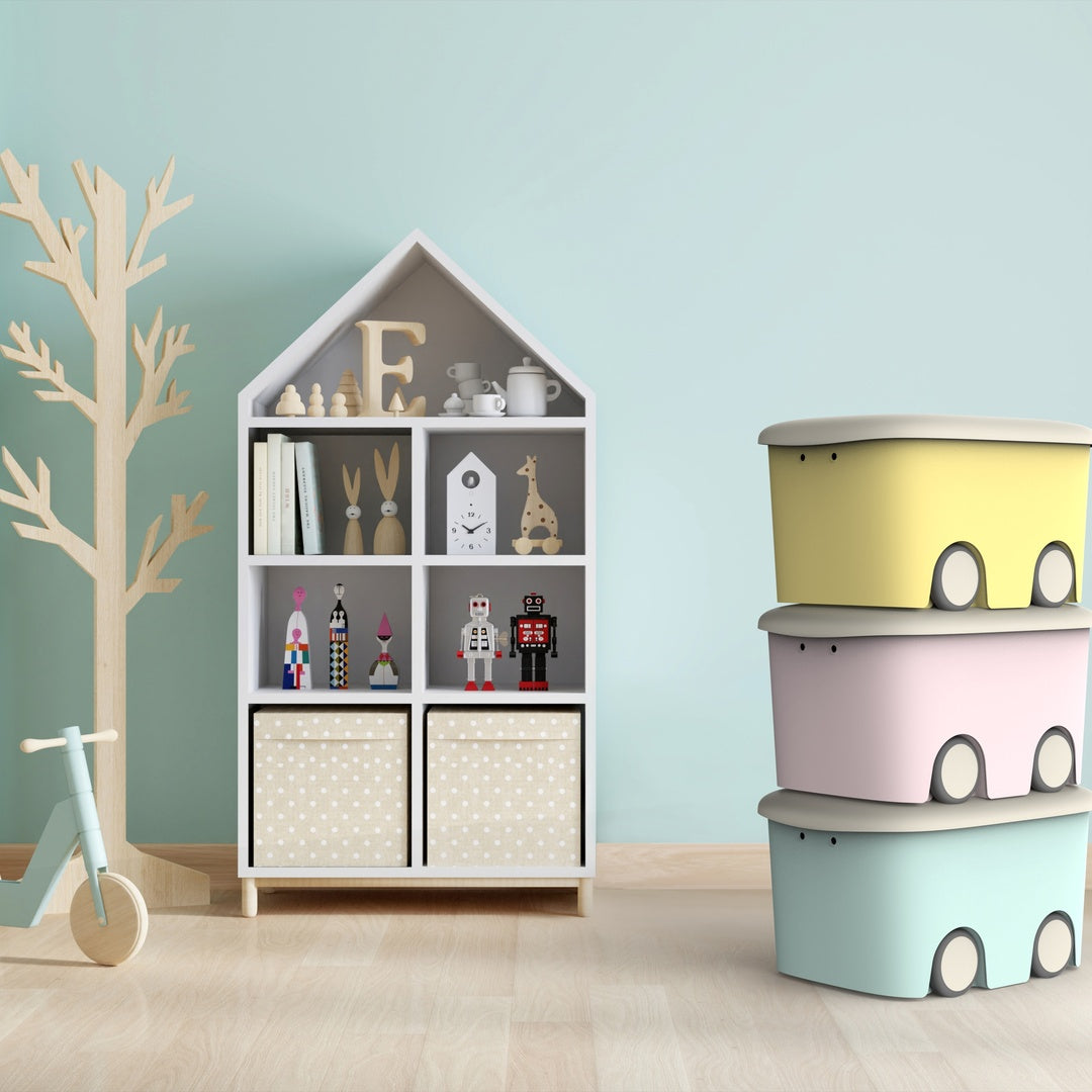 Caja infantil multiusos tapa 58x38x32 cm 45l mostaza