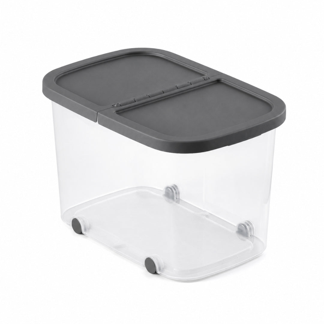 MULTIPURPOSE BOX WITH WHEELS 59X39X38 CM 60L SILVER 
