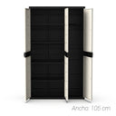 Armario escobero 3 puertas negro 105x41x176 cm 
