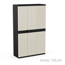 Armario escobero 3 puertas negro 105x41x176 cm 