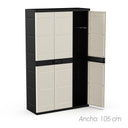 Armario escobero 3 puertas negro 105x41x176 cm 