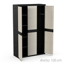 Armario escobero 3 puertas negro 105x41x176 cm 