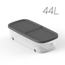 Caja de almacenamiento de 44 litros en color gris antracita, resistente y funcional, ideal para ropa, documentos y herramientas