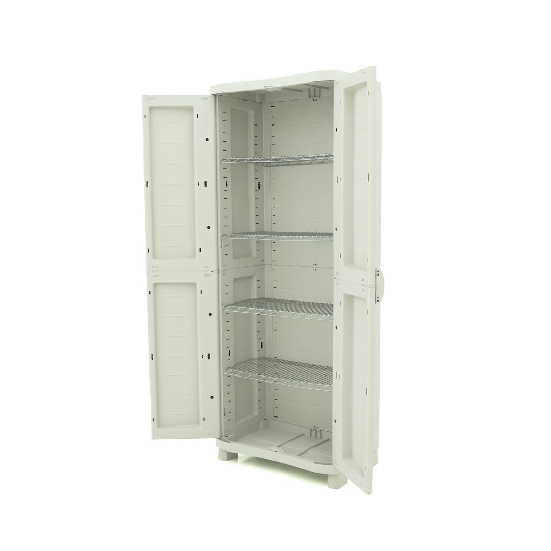 Armario de almacenamiento resistente de 4 estantes metálicos - 70x45x184 cm, ideal para organizar herramientas, productos de limpieza y objetos pesados.