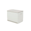Coffre de rangement en résine blanche avec couvercle beige, capacité de 260 L et étagère intérieure pour le rangement intérieur et extérieur