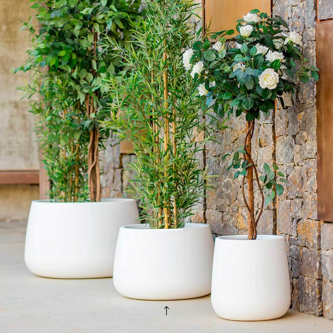 MACETERO MINIMALISTA CAMELIA 60 Ø59X39 CM BLANCO