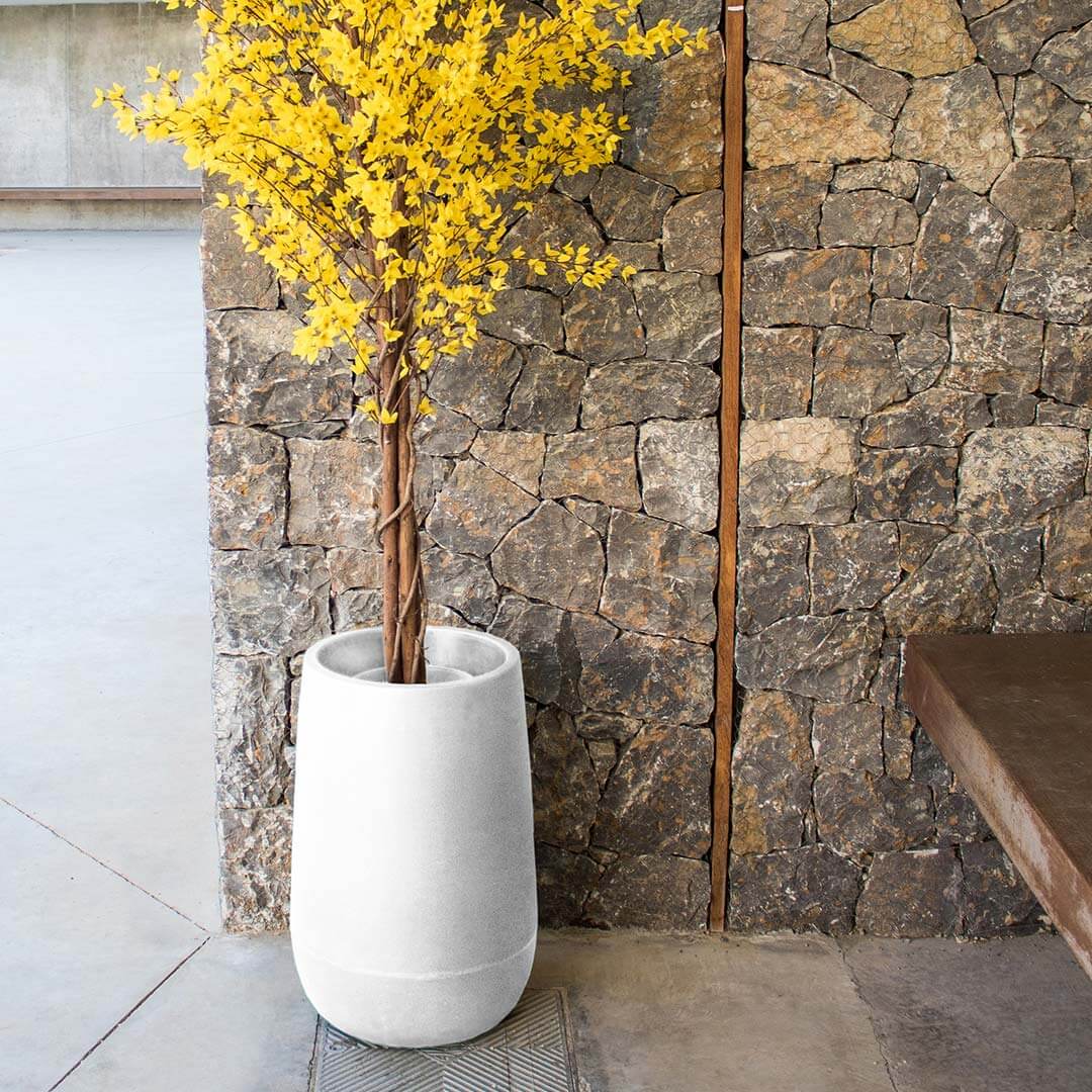 MACETERO MINIMALISTA CAMELIA HIGH Ø39X59 CM BLANCO