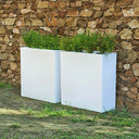 MACETERO RECTANGULAR JUNCO 80 80X32X80 CM BLANCO