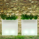 MACETERO RECTANGULAR LUZ LED CON CABLE JUNCO 80 80X32X80 CM