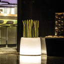 MACETA REDONDA CON SISTEMA AUTORIEGO ICE LIGHT BLANCO