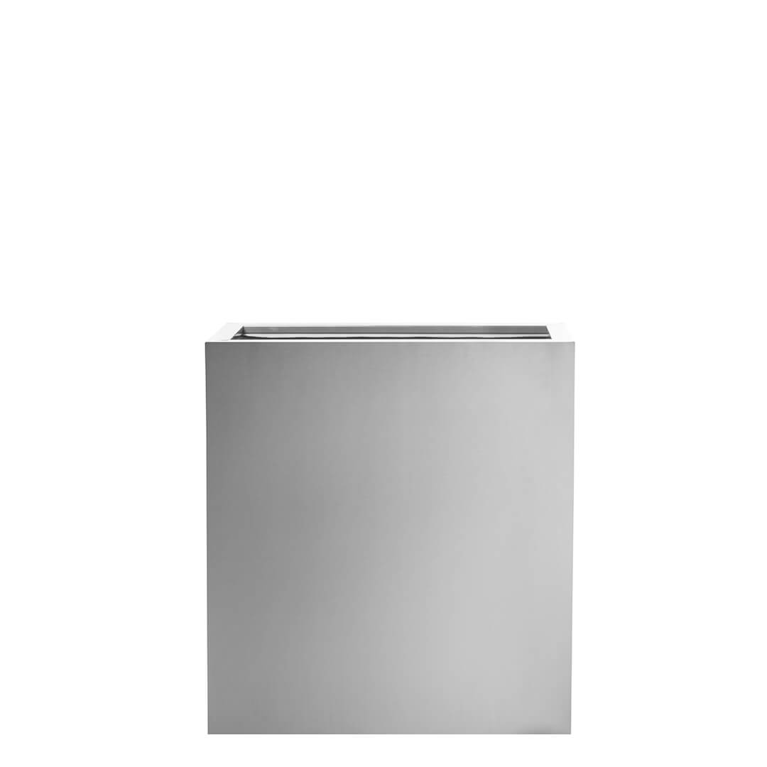 MACETA RECTANGULAR ALTA CON SISTEMA AUTORIEGO Ø100X25X75 CM STEEL BRILLANTE