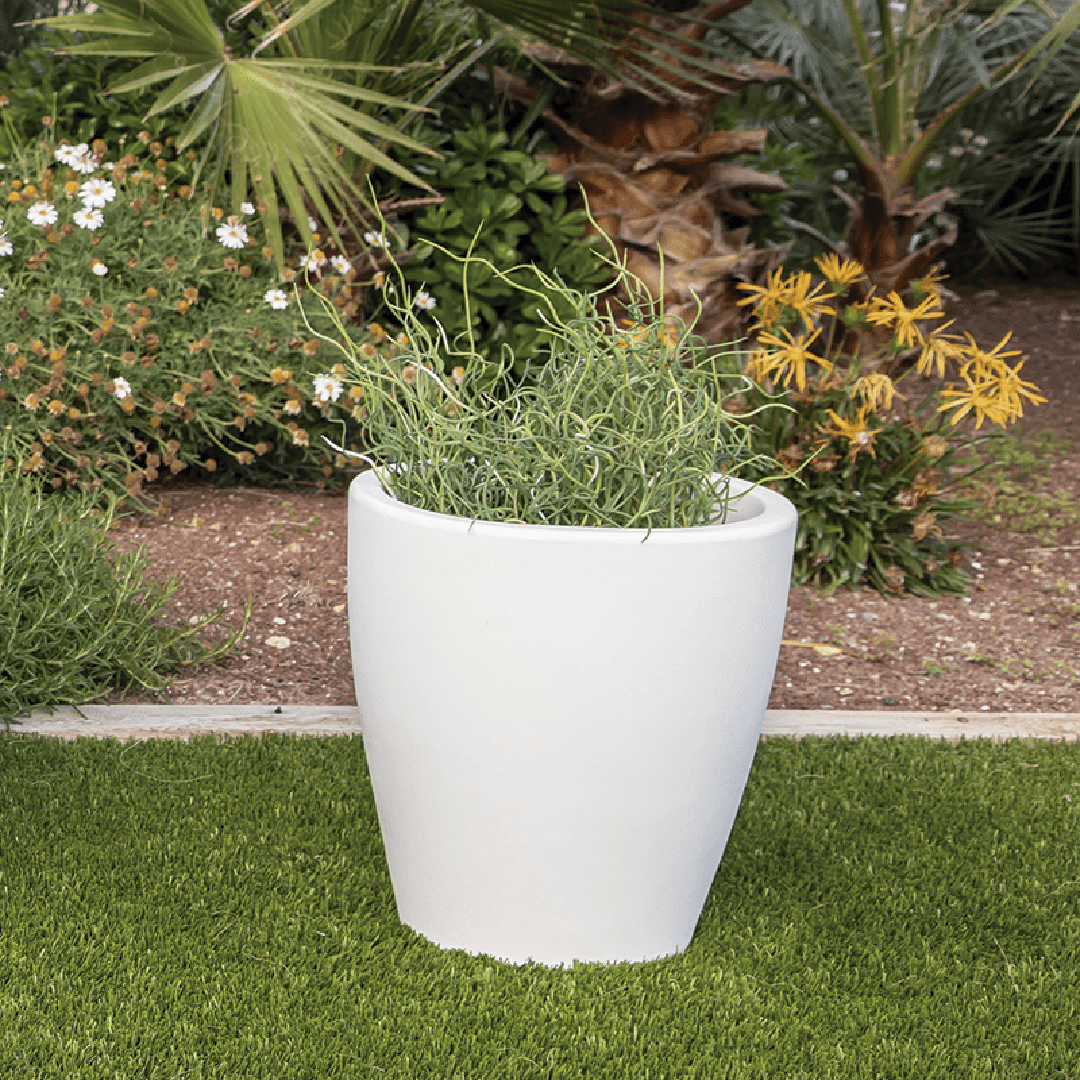 MACETERO REDONDO VIOLETA Ø30 CM BLANCO