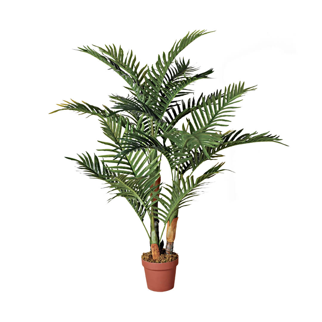 Planta Artificial Palmera 120 cm, decoración natural y realista con hojas de PVC y macetero estable