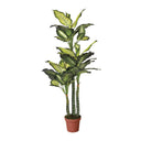 Planta Artificial Pata de Elefante 150 cm, decoración realista de interior con hojas en tonos verdes y macetero estable.