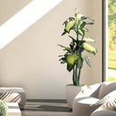 Planta Artificial Pata de Elefante 150 cm, decoración realista de interior con hojas en tonos verdes y macetero estable.