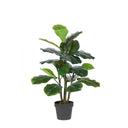 Planta Artificial Ficus Lyrata 90 cm, decoración realista para interiores y exteriores, con macetero estable.