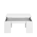 MESA CENTRO ELEVABLE 100X43X50 CM BLANCO BRILLO