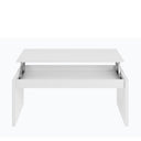 MESA CENTRO ELEVABLE 102X43X50 CM BLANCO BRILLO