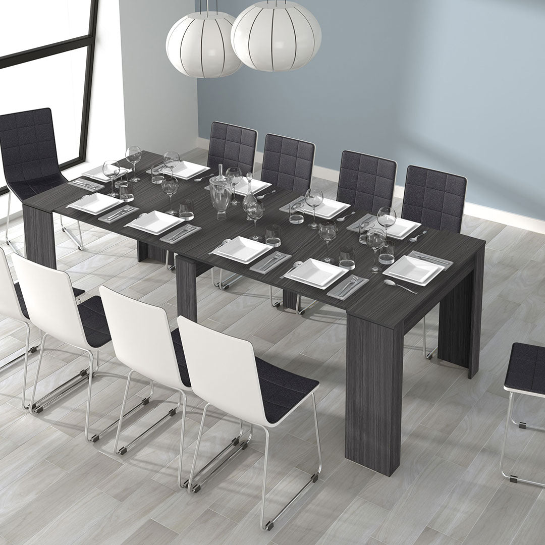 MESA COMEDOR EXTENSIBLE 90X50-237 CM GRIS CENIZA