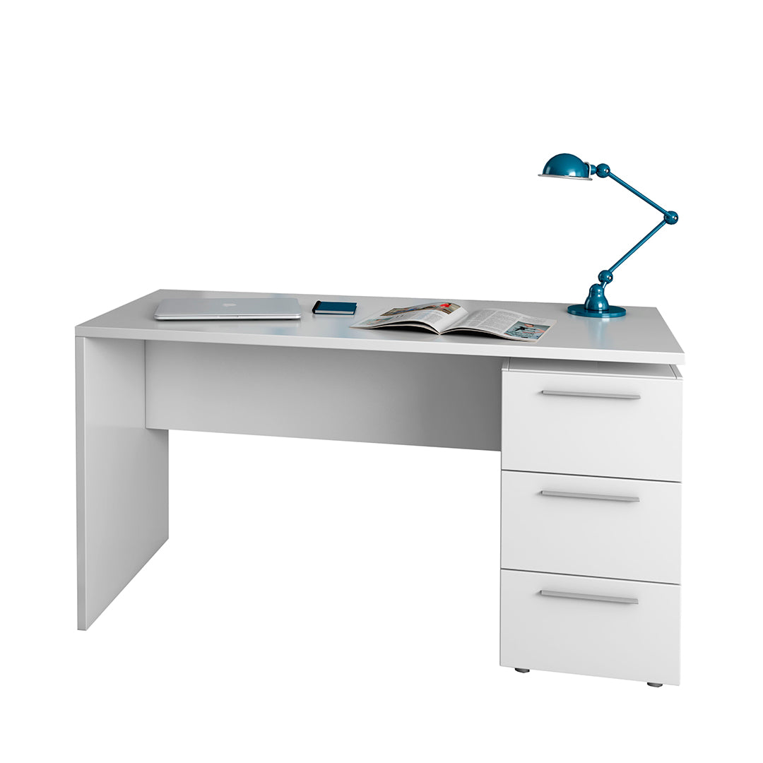 MESA DE ESCRITORIO CON CAJONERA 138X74X60 CM BLANCO ARTIK