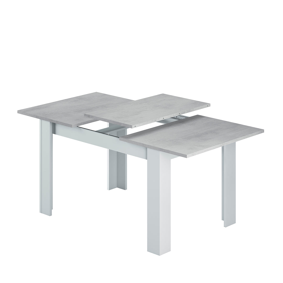 MESA COMEDOR EXTENSIBLE 90X140-190CM CEMENTO/ BLANCO ARTIK 