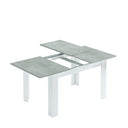 MESA COMEDOR EXTENSIBLE 90X140-190CM CEMENTO/ BLANCO ARTIK 
