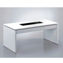 MESA CENTRO ELEVABLE CRISTAL 102X43X50 CM BLANCO BRILLO/CRISTAL NEGRO 