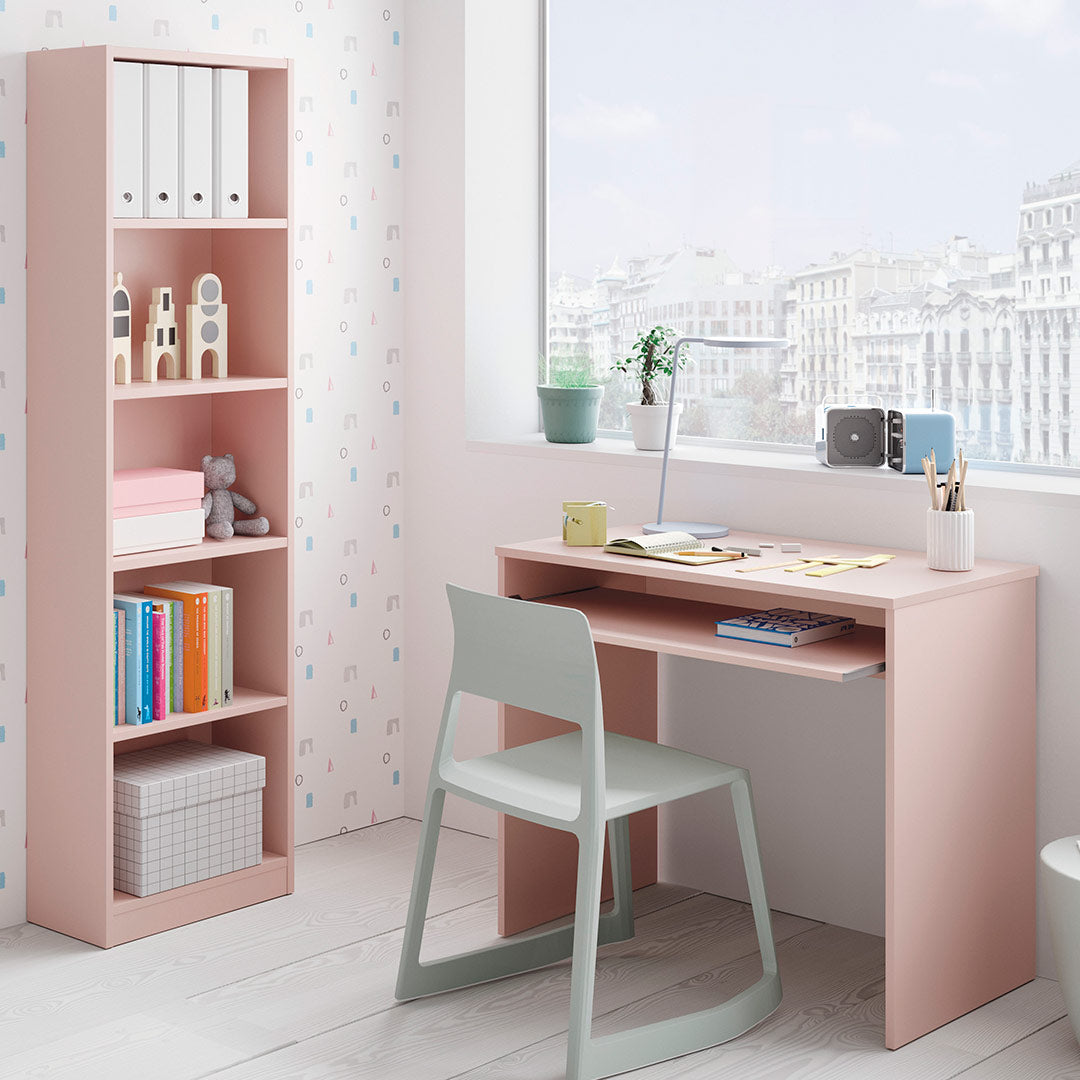 SCRIVANIA CON VASSOIO 90x79x54CM ROSA