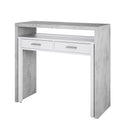 MESA ESCRITORIO CON CONSOLA 99x88x36CM CEMENTO Y BLANCO ARTIK