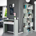 MESA ESCRITORIO CON CONSOLA 99x88x36CM CEMENTO Y BLANCO ARTIK