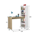 MESA DE ESCRITORIO CON ARMARIO 120x144x50CM BLANCO ARTIK/ROBLE