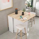 MESA AUXILIAR CON ALAS ABATIBLES FLY 78X31X77 CM ROBLE CANADIAN / BLANCO ARTIK