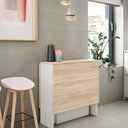 MESA AUXILIAR CON ALAS ABATIBLES FLY 78X31X77 CM ROBLE CANADIAN / BLANCO ARTIK