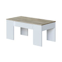 TAVOLINO DA CAFFÈ FLOW LIFT-TOP 45X100X50 CM ROVERE ALASKA / BIANCO ARTIK