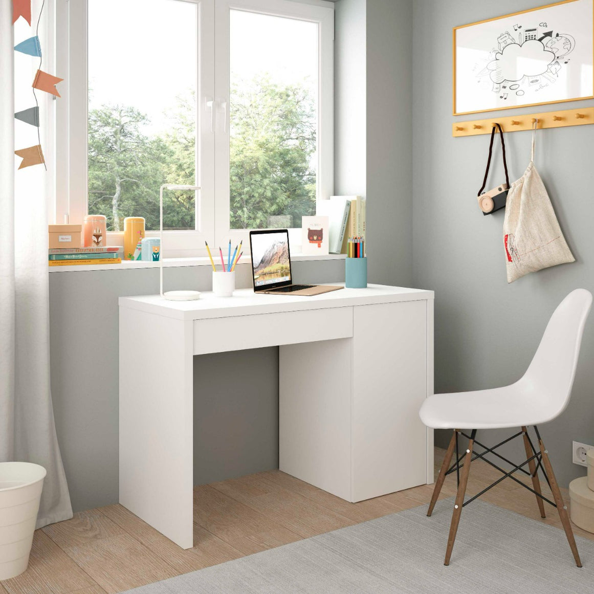 GALA REVERSIBLE DESK TABLE 75X108X50 CM WHITE ARTIK 