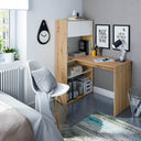 Mesa de escritorio duo 140x108x70 cm roble blanco artik