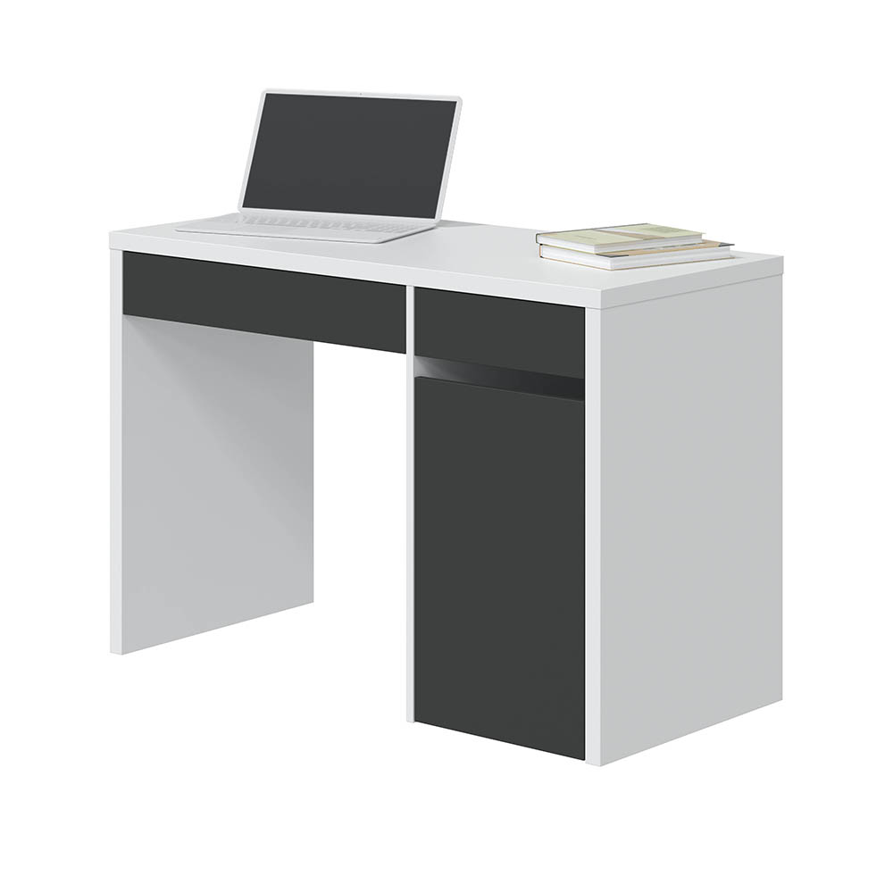 Mesa de escritorio reversible mia 75x108x50 cm antracita blanco artik