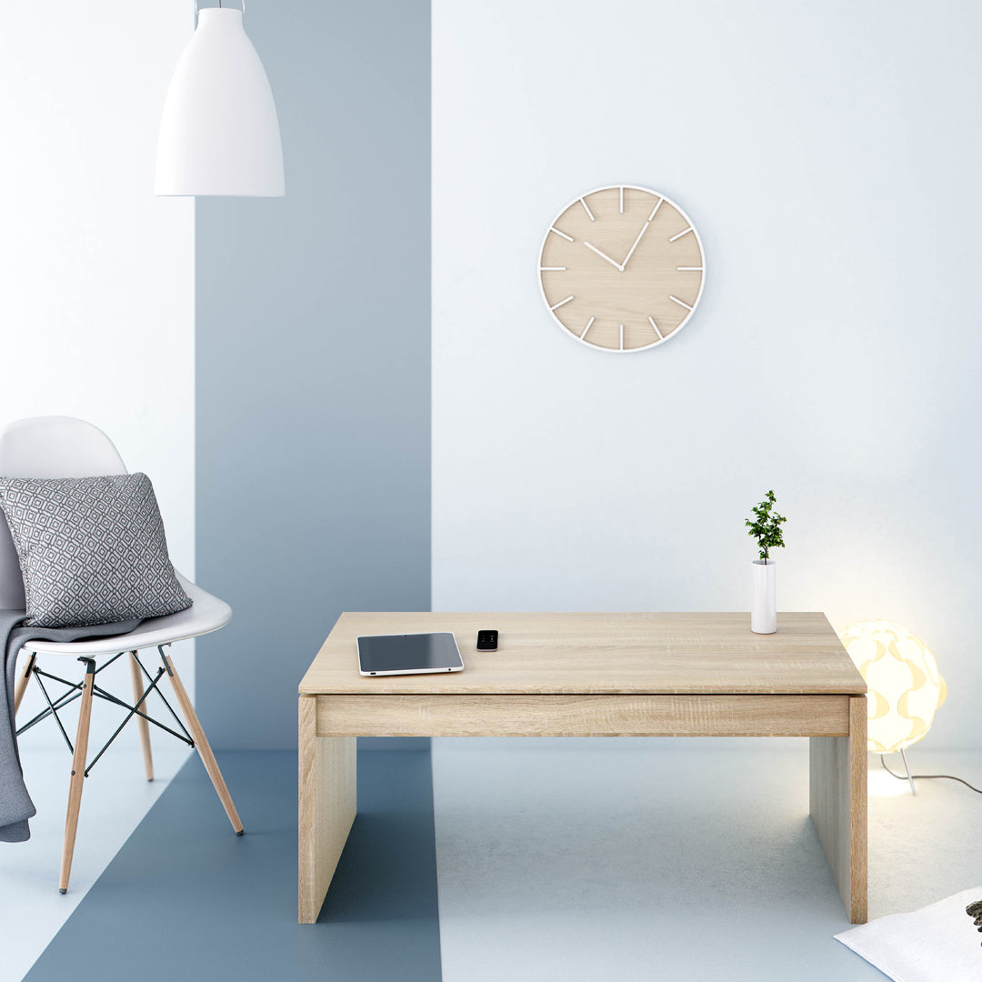 Mesa centro elevable 43x102x50 cm roble canadian