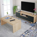 Mesa centro elevable 43x102x50 cm roble canadian