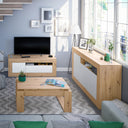 Mesa centro elevable 45x105x55 cm roble nodi