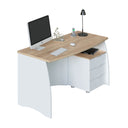 Mesa escritorio argon 74x136x67 cm blanco artik y roble