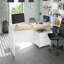 Mesa escritorio argon 74x136x67 cm blanco artik y roble