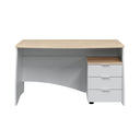 Mesa escritorio argon 74x136x67 cm blanco artik y roble