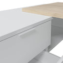 Mesa escritorio reversible 73x145x102 cm blanco artik y roble