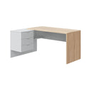 Mesa escritorio reversible 73x145x102 cm blanco artik y roble