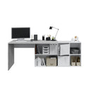 Mesa escritorio office 74x136x139 cm blanco artik y cemento